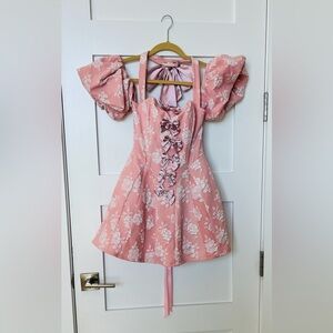 Sugar Thrillz Blush Floral Bow Dress